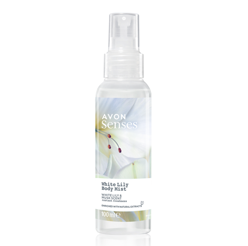 [1502233] AVON SENSES WHITE LILY BODY MIST 100ML