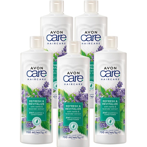 [3225] PACK OFFER AVON CARE HAIRCARE NETTLE AND LAVENDER 2IN1 700 ML  C09 2025