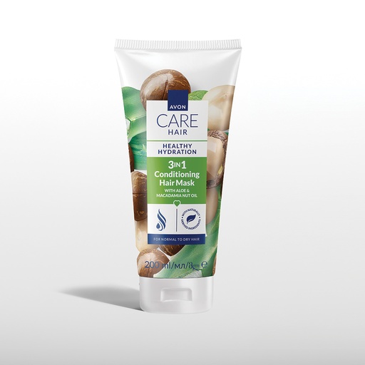 [1566418] افون كير هير 3 في 1 ماسك للشعر بالصبار والمكاديميا 200 مل